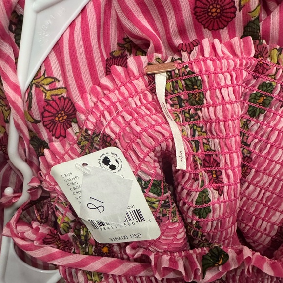 Free People Alejandra Midi Pink Floral High Low Dress - Picture 4 of 4